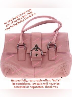 Vintage Coach SoHo Light Pink Leather Satchel EUC LIKE NEW .